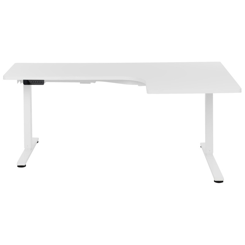 Biurko narożne prawe regulowane elektrycznie 160 x 59 cm białe DESTINES