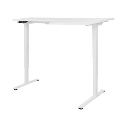Biurko narożne prawe regulowane elektrycznie 160 x 59 cm białe DESTINES