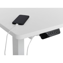 Biurko narożne prawe regulowane elektrycznie 160 x 59 cm białe DESTINES
