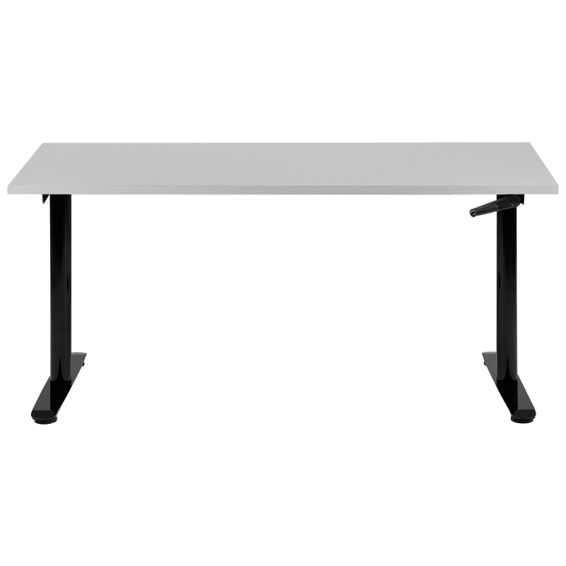 Biurko regulowane manualnie 160 x 72 cm szaro-czarne DESTINAS