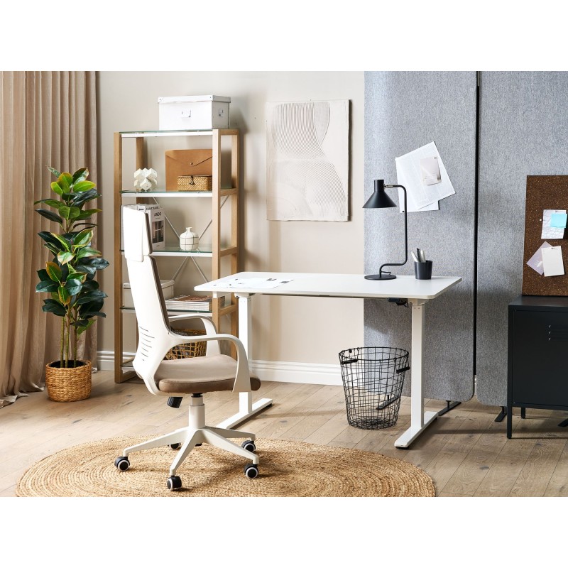 Biurko regulowane elektrycznie 120 x 60 cm białe GRIFTON