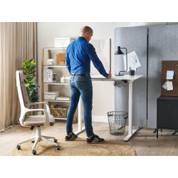 Biurko regulowane elektrycznie 120 x 60 cm białe GRIFTON