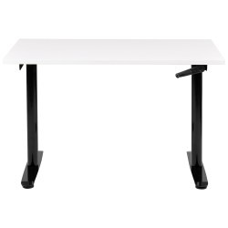 Biurko regulowane manualnie 120 x 72 cm biało-czarne DESTINAS