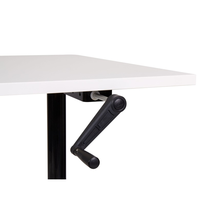 Biurko regulowane manualnie 120 x 72 cm biało-czarne DESTINAS