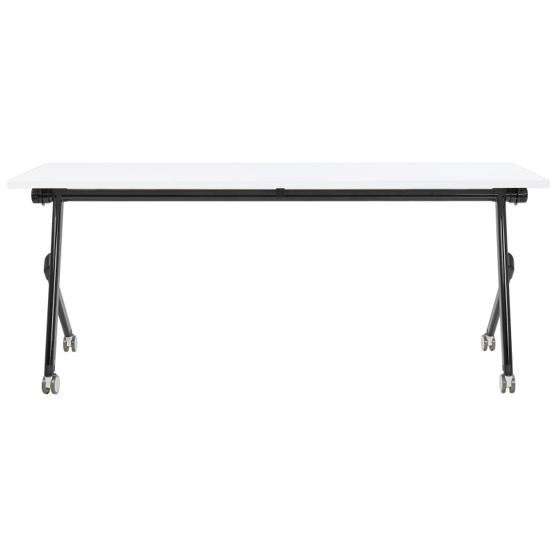 Biurko składane z kółkami 180 x 60 cm białe z czarnym BENDI