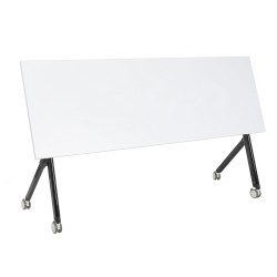 Biurko składane z kółkami 180 x 60 cm białe z czarnym BENDI