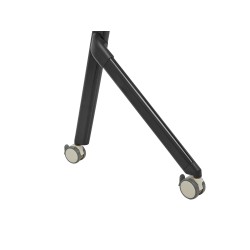 Biurko składane z kółkami 180 x 60 cm białe z czarnym BENDI