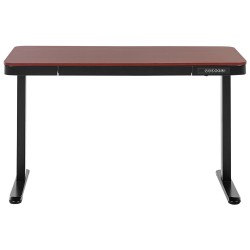 Biurko regulowane elektrycznie 120 x 60 cm z portem USB ciemne drewno z czarnym KENLY