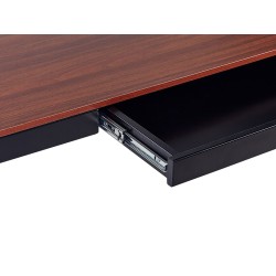 Biurko regulowane elektrycznie 120 x 60 cm z portem USB ciemne drewno z czarnym KENLY