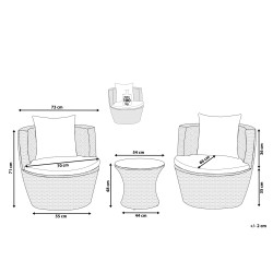 Zestaw mebli balkonowych z poduszkami CAPRI Technorattan Szary