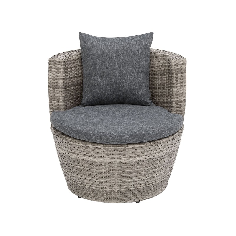 Zestaw mebli balkonowych z poduszkami CAPRI Technorattan Szary