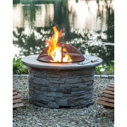 Palenisko ogrodowe z grillem TAMBORA Beton Szary