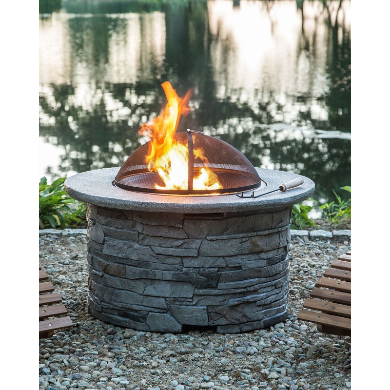 Palenisko ogrodowe z grillem TAMBORA Beton Szary