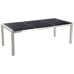 Zestaw ogrodowy dla 8 osób GROSSETO Blat dzielony Granit Polerowany Czarny