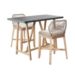 Zestaw mebli balkonowych z poduszkami TALAMONE Drewno akacjowe Szary