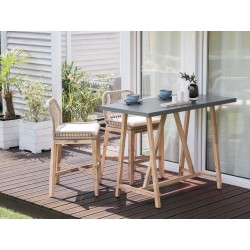 Zestaw mebli balkonowych z poduszkami TALAMONE Drewno akacjowe Szary