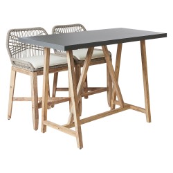 Zestaw mebli balkonowych z poduszkami TALAMONE Drewno akacjowe Szary