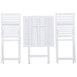 Zestaw mebli balkonowych z poduszkami Składane FIJI Drewno Biały