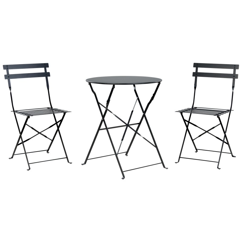Zestaw mebli balkonowych Składane FIORI Metal Czarny
