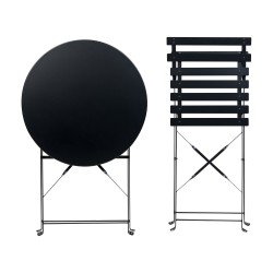 Zestaw mebli balkonowych Składane FIORI Metal Czarny