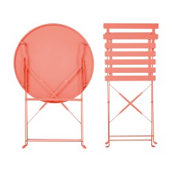Zestaw mebli balkonowych Składane FIORI Metal Koralowy