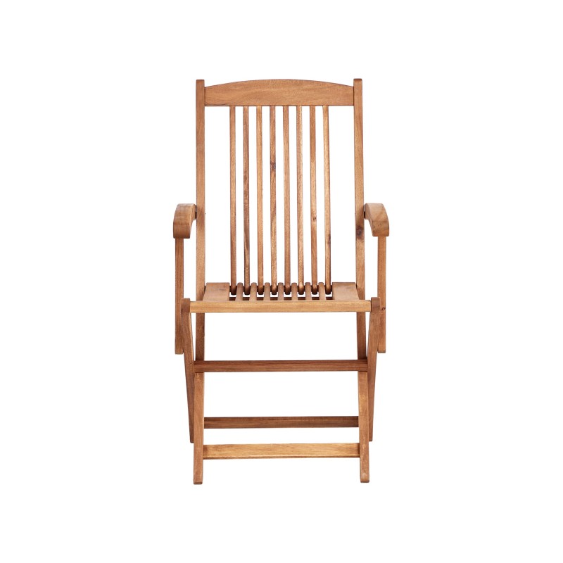 Zestaw ogrodowy dla 8 osób MAUI II z parasolem Drewno akacjowe Złamana biel