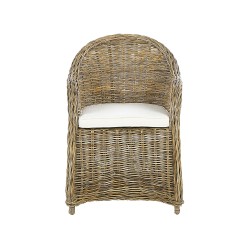 Zestaw ogrodowy dla 6 osób SUSUA/OLBIA z poduszkami Beton Jasnobrązowy