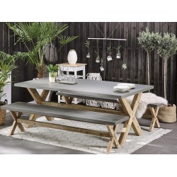 Zestaw ogrodowy z ławkami dla 6 osób OLBIA Beton Szary