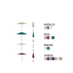 Zestaw ogrodowy dla 4 osób SALENTO z parasolem (16 opcji do wyboru) Metal Ciemnobrązowy