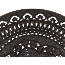 Zestaw ogrodowy dla 4 osób SALENTO z parasolem (16 opcji do wyboru) Metal Ciemnobrązowy