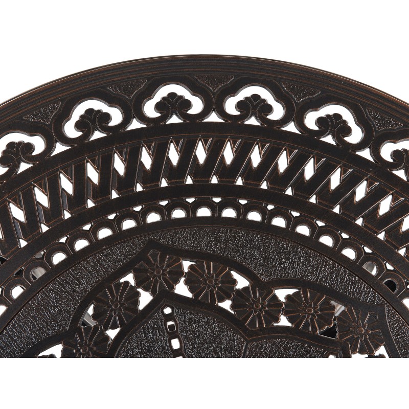 Zestaw ogrodowy dla 4 osób SALENTO z parasolem (16 opcji do wyboru) Metal Ciemnobrązowy