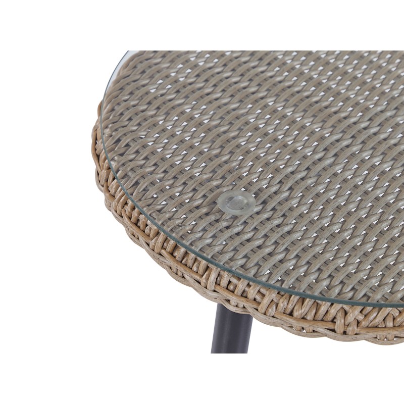 Zestaw mebli balkonowych z poduszkami ORTIGIA Technorattan Jasnobeżowy Beżowy