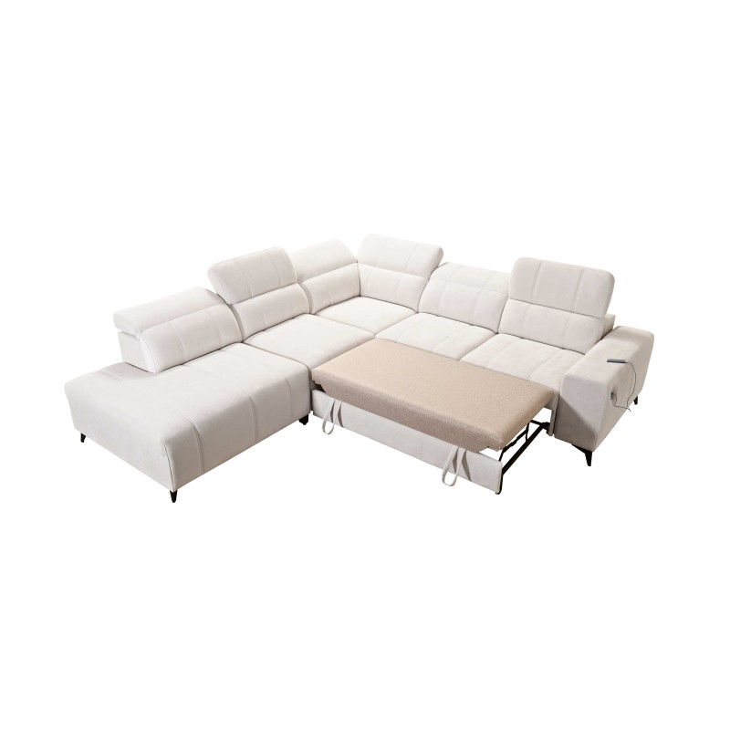 Luxury Corner Sofa Ballagio IX with Sleeping Function, Weave, Spring 1104