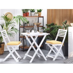 Zestaw mebli balkonowych z poduszkami Składane FIJI Drewno Biały