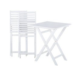 Zestaw mebli balkonowych z poduszkami Składane FIJI Drewno Biały