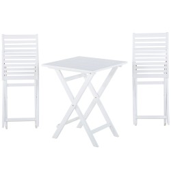 Zestaw mebli balkonowych z poduszkami Składane FIJI Drewno Biały