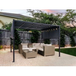 Pawilon ogrodowy LED PARGA Metal 310 cm 310 cm Ciemnoszary