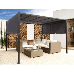 Pawilon ogrodowy LED PARGA Metal 310 cm 310 cm Ciemnoszary