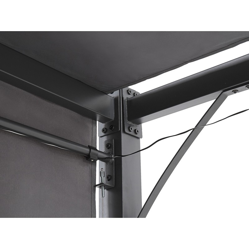 Pawilon ogrodowy LED PARGA Metal 310 cm 310 cm Ciemnoszary