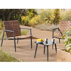 Zestaw mebli balkonowych ZIRIA Technorattan Brązowy