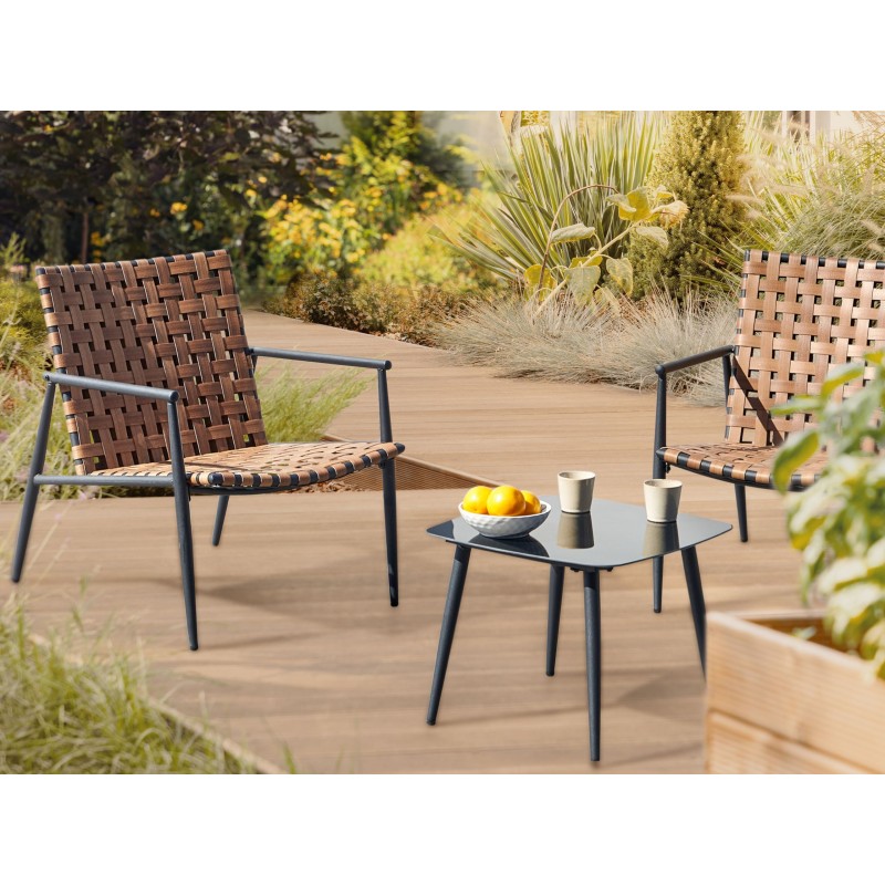 Zestaw mebli balkonowych ZIRIA Technorattan Brązowy