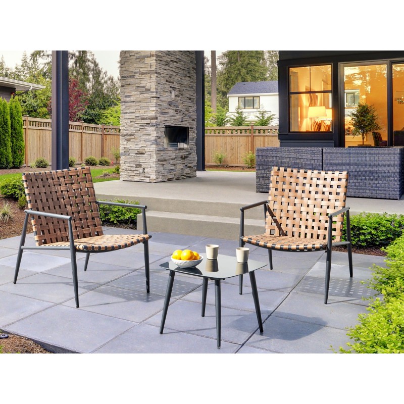 Zestaw mebli balkonowych ZIRIA Technorattan Brązowy