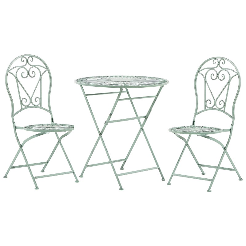 Zestaw mebli balkonowych Składane TRENTO Metal Jasnozielony