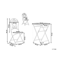 Zestaw mebli balkonowych Składane TRENTO Metal Jasnozielony
