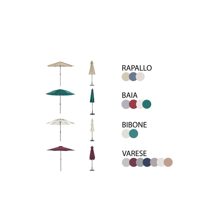 Zestaw ogrodowy dla 4 osób SAPRI z parasolem (16 opcji do wyboru) Metal Ciemnobrązowy