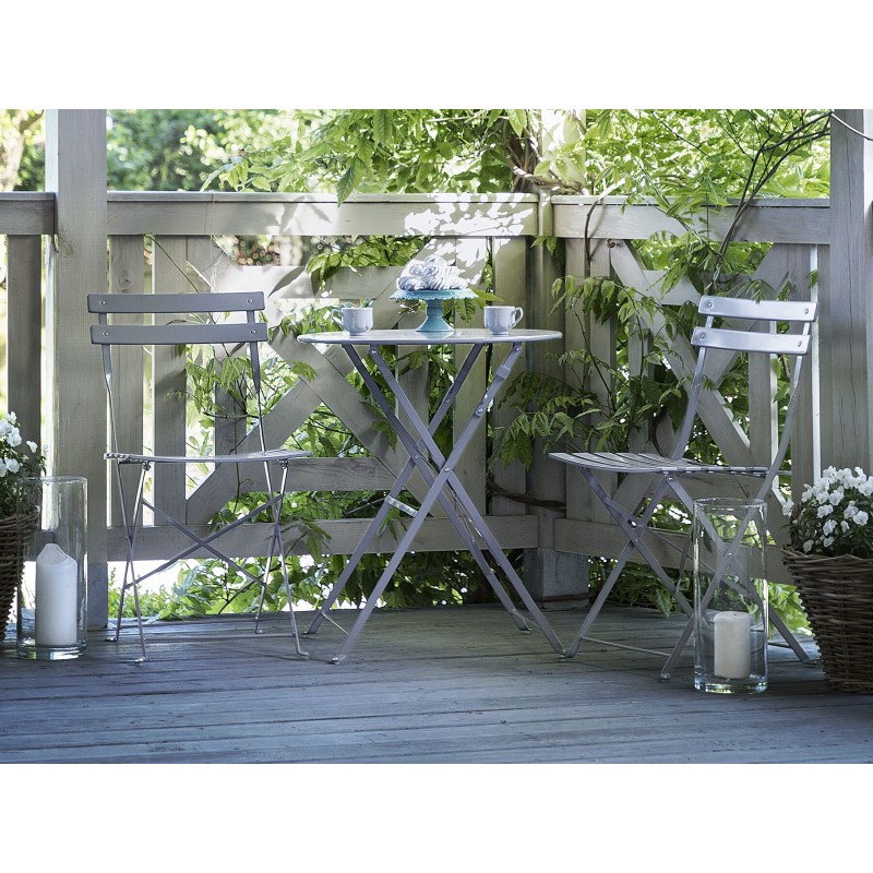 Zestaw mebli balkonowych Składane FIORI Metal Szary