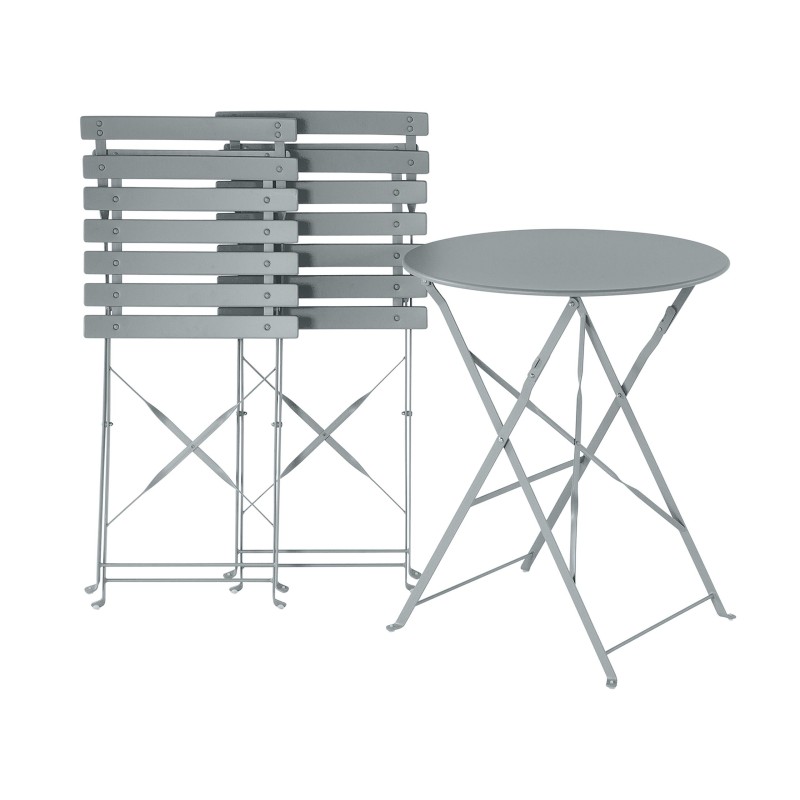 Zestaw mebli balkonowych Składane FIORI Metal Szary