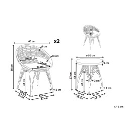 Zestaw mebli balkonowych z poduszkami PELLARO Technorattan Czarny