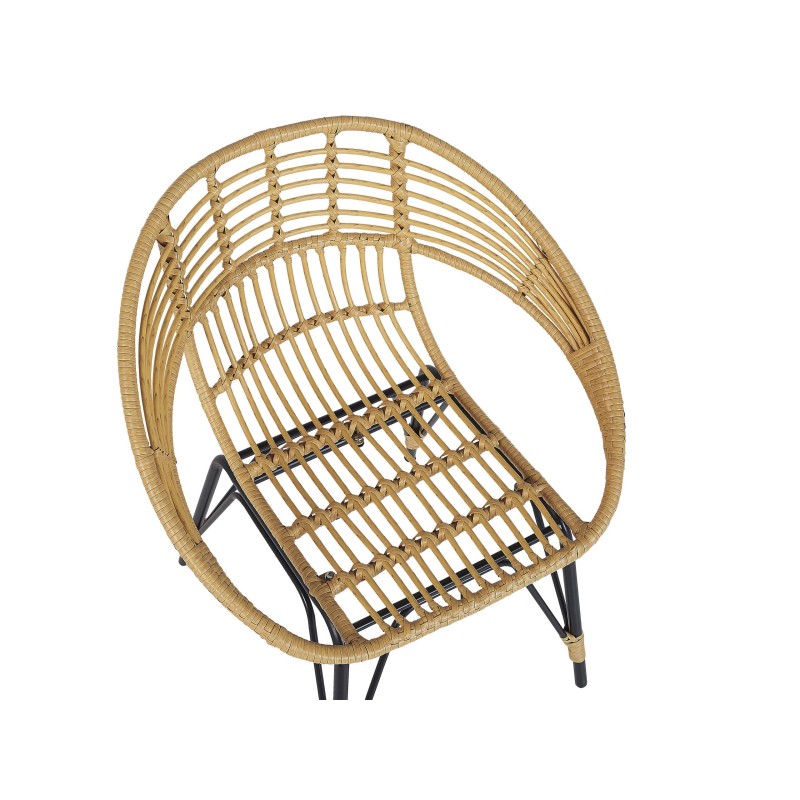 Zestaw mebli balkonowych z poduszkami PELLARO Technorattan Czarny