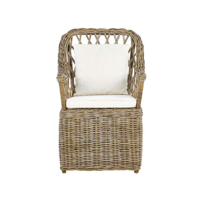 Zestaw ogrodowy dla 6 osób MAROS/OLBIA z poduszkami Beton Jasnobrązowy